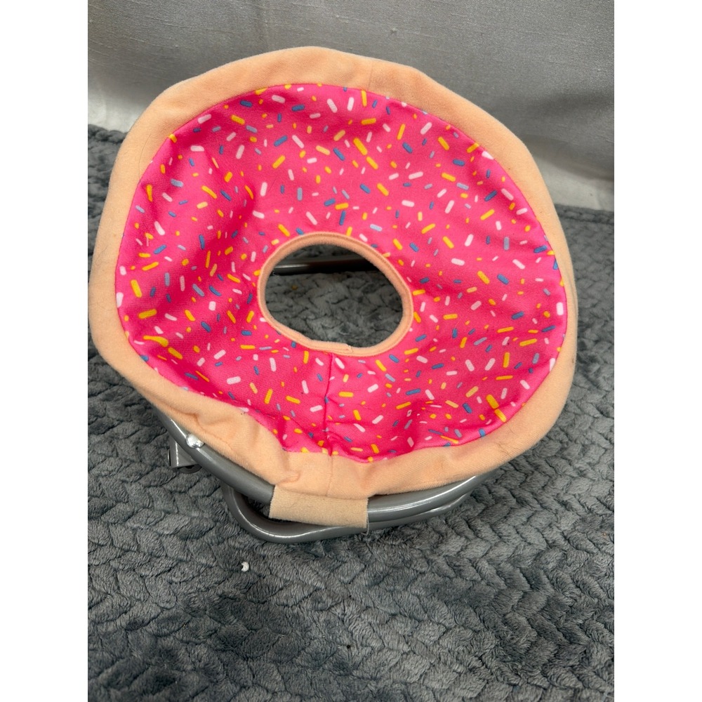 Pink Donut Print Doll Saucer Chair Sprinkles Metal Frame Toy Furniture VS 18451